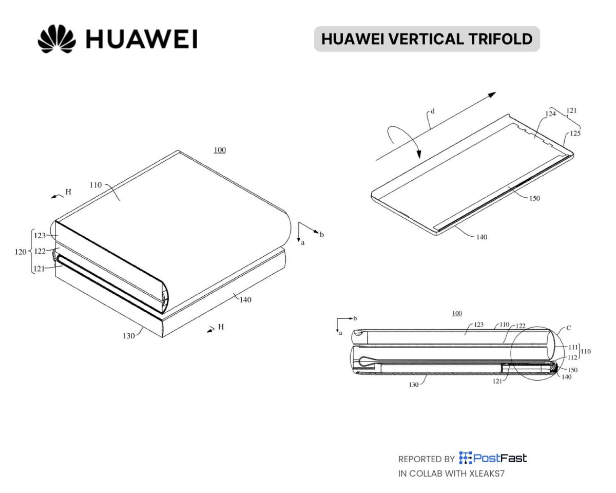 Gebrakan Huawei: Paten HP Lipat Tiga Vertikal Bakal Bikin Pesaing Ketar-ketir!