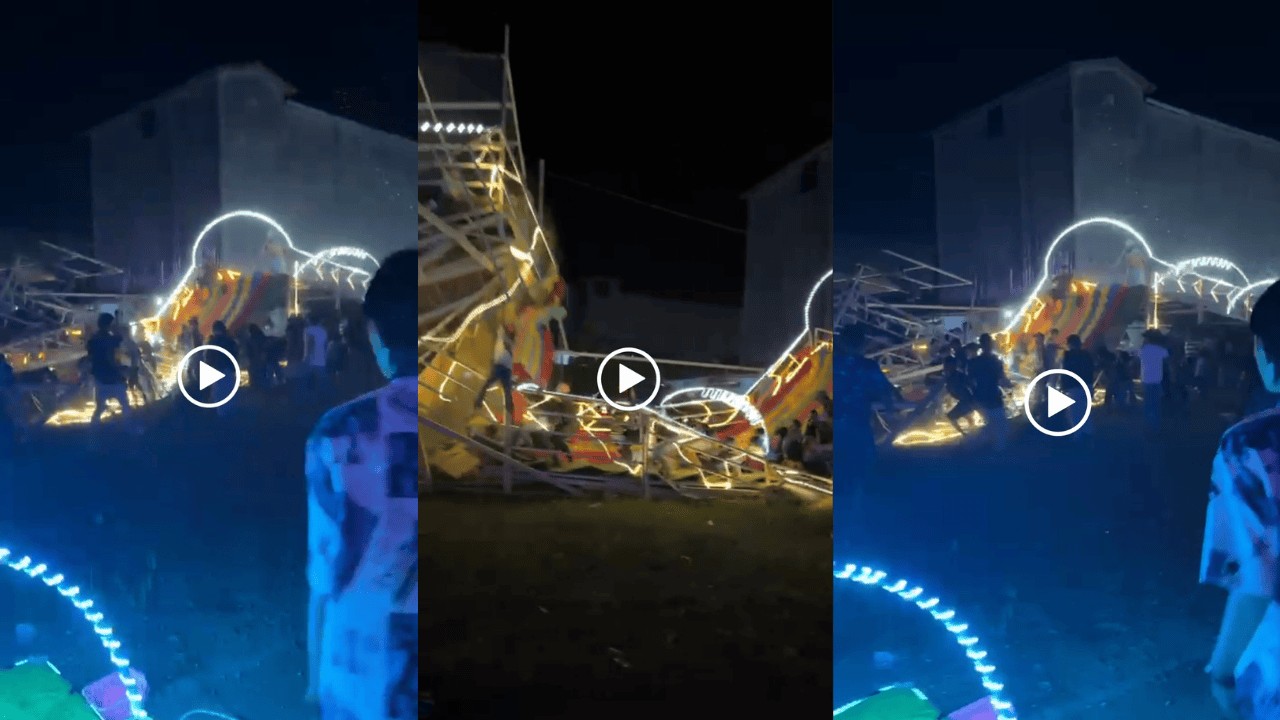 Detik-detik Wahana Rainbow Slide Roboh di Ketapang, 4 Orang Terluka Termasuk Kru