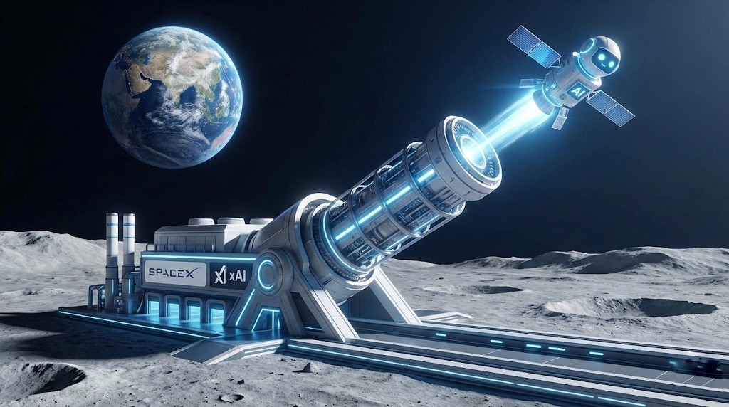 Gila! Elon Musk Mau Bangun "Ketapel" Elektromagnetik Raksasa di Bulan Demi Luncurkan Satelit AI