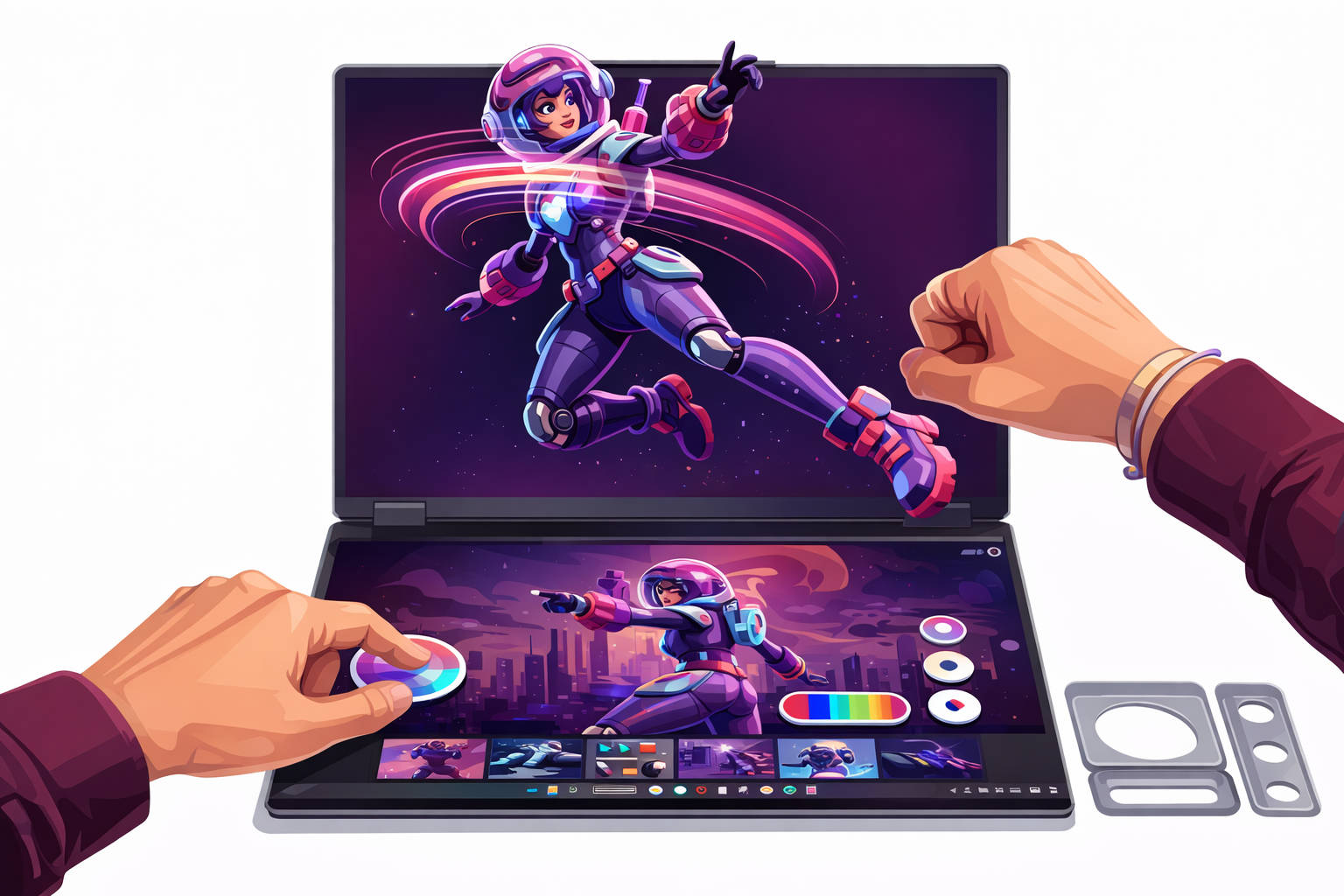 Lenovo Yoga Book Pro 3D Kejutkan MWC 2026: Laptop Dua Layar yang Ubah Gambar Jadi Model 3D Seketika
