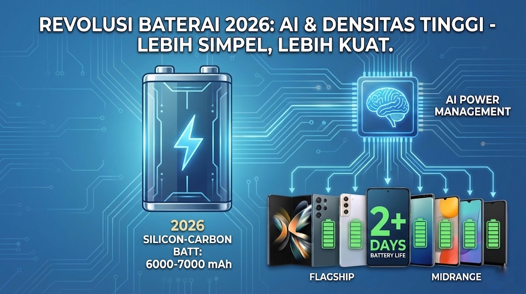 Kiamat Powerbank: Standar Baterai 7.000 mAh & AI Efisiensi Kini Wajib di Semua HP 2026