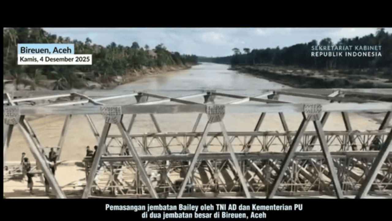 Jembatan Darurat 50 Ton di Bireuen Dikebut, Akses Medan–Banda Aceh Ditarget Normal 3 Hari Lagi